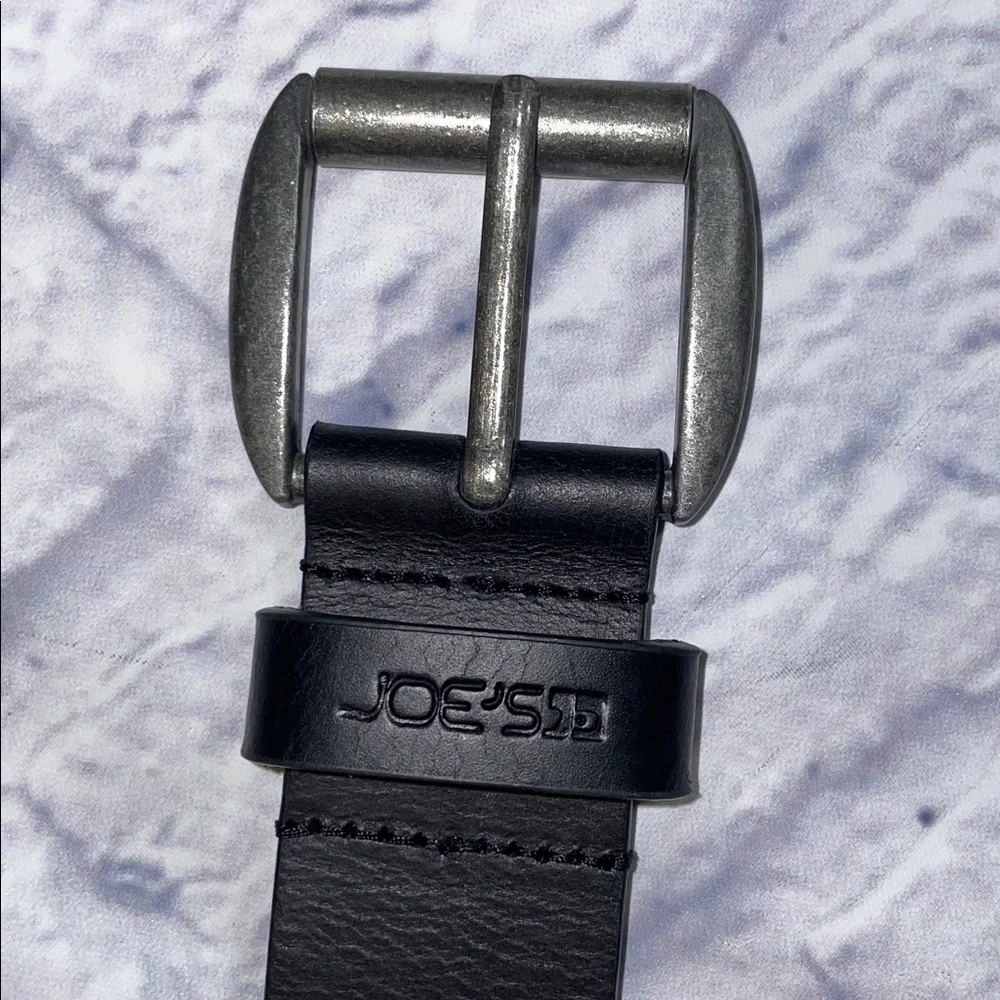 Joe's Jeans Black Perforated Leather Belt. Size 32